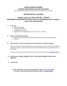 Chicago Educational Facilities Task Force (CEFTF) Meeting Agenda - January 12, 2013