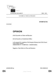 [removed]EUROPEAN PARLIAMENT Committee on Culture and Education[removed]COD)