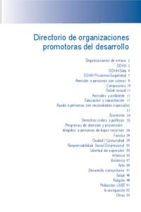 Directorio de organizaciones promotoras del desarrollo Organizaciones de enlace 2 DDHH 2 DDHH-Sida 5 DDHH-Prisiones/Legalidad 7