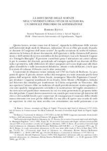 LA DIFFUSIONE DELLE SCIENZE NELL’UNIVERSITÀ DEGLI STUDI DI ALTAMURA: UN DIFFICILE PERCORSO DI AFFERMAZIONE