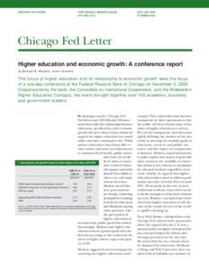 Higher education and economic growth: A conference report;