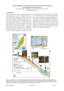 MOUNT TORRENS, EASTERN MOUNT LOFTY RANGES, SOUTH AUSTRALIA R.W. Fitzpatrick and M.S. Skwarnecki CRC LEME, CSIRO Land & Water, Private Bag 2, Glen Osmond, SA[removed]removed] INTRODUCTION Initial work was bas