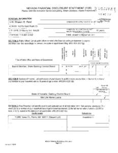 ~  fD) NEVADA FINANCIAL DISCLOSURE STATEMENT (FDS)