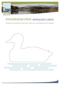 colouring fun!  decorate a duck We’ve got lots of ducks here at Loch Leven. Here’s one we’ve left plain for you to decorate!
