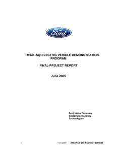 Think City Electric Vehicle Democstration Program Final Project Report