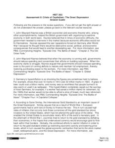 Financial crises / Business cycle / Inflation / Causes of the Great Depression / Gold standard / Great Depression / John Maynard Keynes / Depression / The Commanding Heights: The Battle for the World Economy / Economics / Macroeconomics / Economic history