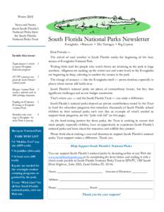 Winter 2008 News and Notes about South Florida’s National Parks from the South Florida National Parks Trust