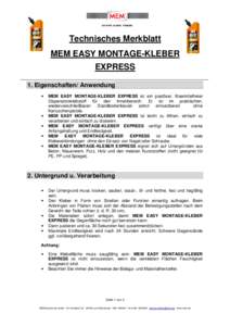 TM MEM EASY Montage Kleber Express