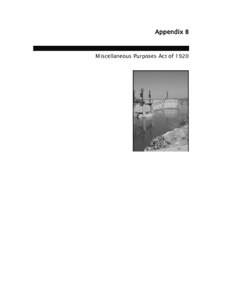 Appendix B  Miscellaneous Purposes Act of 1920 Miscellaneous Purposes Act of 1920 An act for furnishing water supply for miscellaneous purposes in connection with reclamation