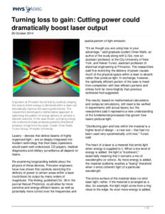 Turning loss to gain: Cutting power could dramatically boost laser output