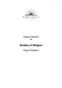 Support material for Studies of Religion Stage 6 Syllabus