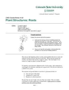 CMG GardenNotes #132  Plant Structures: Roots Outline:  Functions, page 2