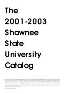 The[removed]Shawnee State University Catalog