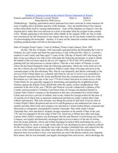 Southern Campaign American Revolution Pension Statements & Rosters Pension application of Thomas Leverett W4264 Mary G. fn64GA Transcribed by Will Graves[removed]