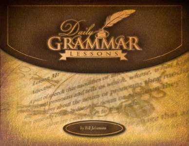 -1-  Daily Grammar Lessons Workbook Published by Word Place, Inc[removed]Hidden Cove Drive