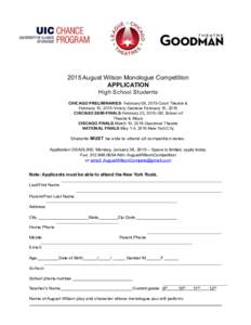 !  ! 2015 August Wilson Monologue Competition   APPLICATION