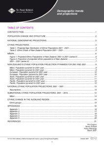 Demographic trends and projections