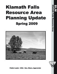 Spring 2009 Quarterly Planning Update, Lakeview District, Klamath Falls Resource Area