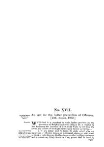 No. XVII. An Act for the better prevention of Offences. [19th August, [removed]W