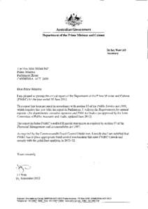 Letter of transmittal | Annual Report[removed] | Department of the Prime Minister and Cabinet