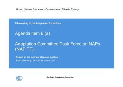 7th meeting of the Adaptation Committee  Agenda item 6 (a) Adaptation Committee Task Force on NAPs (NAP TF) Report on the informal planning meeting