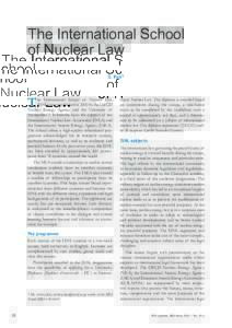 NEA News Volume 25 No. 2, December 2007: The International School of Nuclear Law