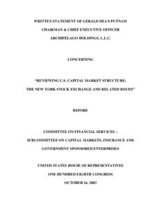 Investment / NYSE Arca / Financial markets / New York Stock Exchange / Electronic communication network / NASDAQ / Securities Exchange Act / Chicago Stock Exchange / U.S. Securities and Exchange Commission / Economy of the United States / Financial economics / Self-regulatory organizations