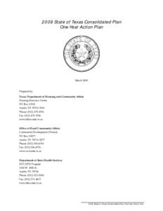 2007 State of Texas Consolidated Plan One Year Action Plan