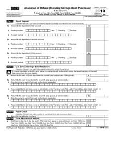 Form[removed]Allocation of Refund (Including Savings Bond Purchases)