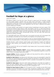 FIFA / Football for Hope / 20 Centres for / WhizzKids United / Harry Cavan / Sports / FIFA World Cup / Association football