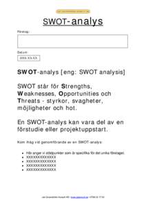 SWOT-analys [eng: SWOT analysis]