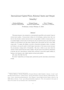 International Capital Flows, External Assets and Output Volatility