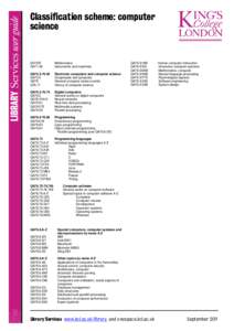 Classification scheme: computer science QA1-939 QA71-90