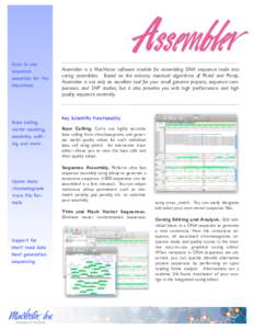 Easy to use sequence assembly for the Macintosh  Base calling,