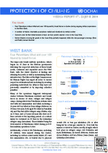 oPt  PROTECTION OF CIVILIANS WEEKLY REPORT[removed]JUNE 2014 Key issues