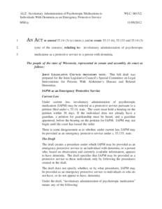 ALZ: Involuntary Administration of Psychotropic Medications to Individuals With Dementia as an Emergency Protective Service MM:ty 1