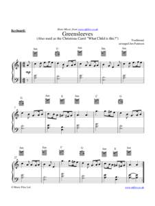 Sheet Music from www.mfiles.co.uk  Keyboard: Greensleeves (Also used as the Christmas Carol 