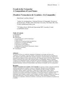 Bonta & Osborne  1 Cycads in the Vernacular A Compendium of Local Names