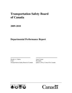Transportation Safety Board of Canada[removed]Departmental Performance Report