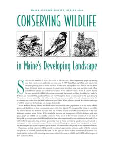 MAINE AUDUBON SOCIETY  SPRING 2000 in Maine’s Developing Landscape