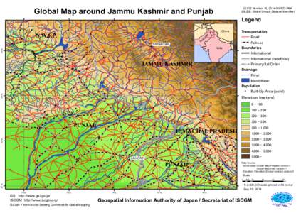 Global Map around Jammu Kashmir and Punjab N.W.F.P. k Pa