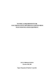 Physics / Comité International Spécial des Perturbations Radioélectriques / Electromagnetic interference / Disturbance voltage / Terminal equipment / Radio / Frequency / Title 47 CFR Part 15 / Telecommunication / Electromagnetic compatibility / Electromagnetism / Electronics