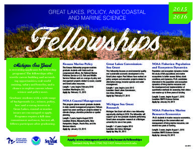 GREAT LAKES, POLICY, AND COASTAL AND MARINE SCIENCE Fellowships Michigan Sea Grant