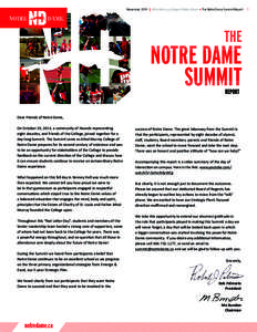November 2014 | Athol Murray College of Notre Dame  The Notre Dame Summit Report THE