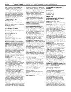 Mine Safety and Health Admininstration (MSHA) - Federal Register Document E7[removed]CFR Parts 49 and 75 - Mine Rescue Teams and Equipment; Proposed Rules - Mine Rescue Team Equipment; Extension of Comment Period