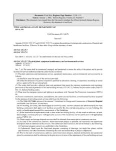 Document: Final Rule, Register Page Number: 25 IR 1132 Source: January 1, 2002, Indiana Register, Volume 25, Number 4 Disclaimer: This document was created from the files used to produce the official (printed) Indiana Re