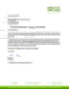 Protecting Marin SinceNovember 20, 2013 Mayor Pat Eklund and Councilmembers City of Novato