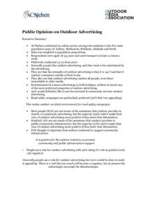 Public Opinion on Outdoor Advertising Executive Summary    