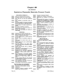 Chapter[removed]EDITION Explosives; Flammable Materials; Pressure Vessels[removed]