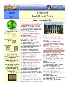 Fairchild Installment News MARCH 2011